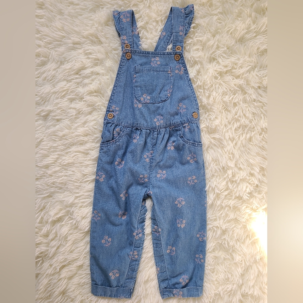 Carter's Blue One Piece Ankle Cropped Outfit with Floral Design